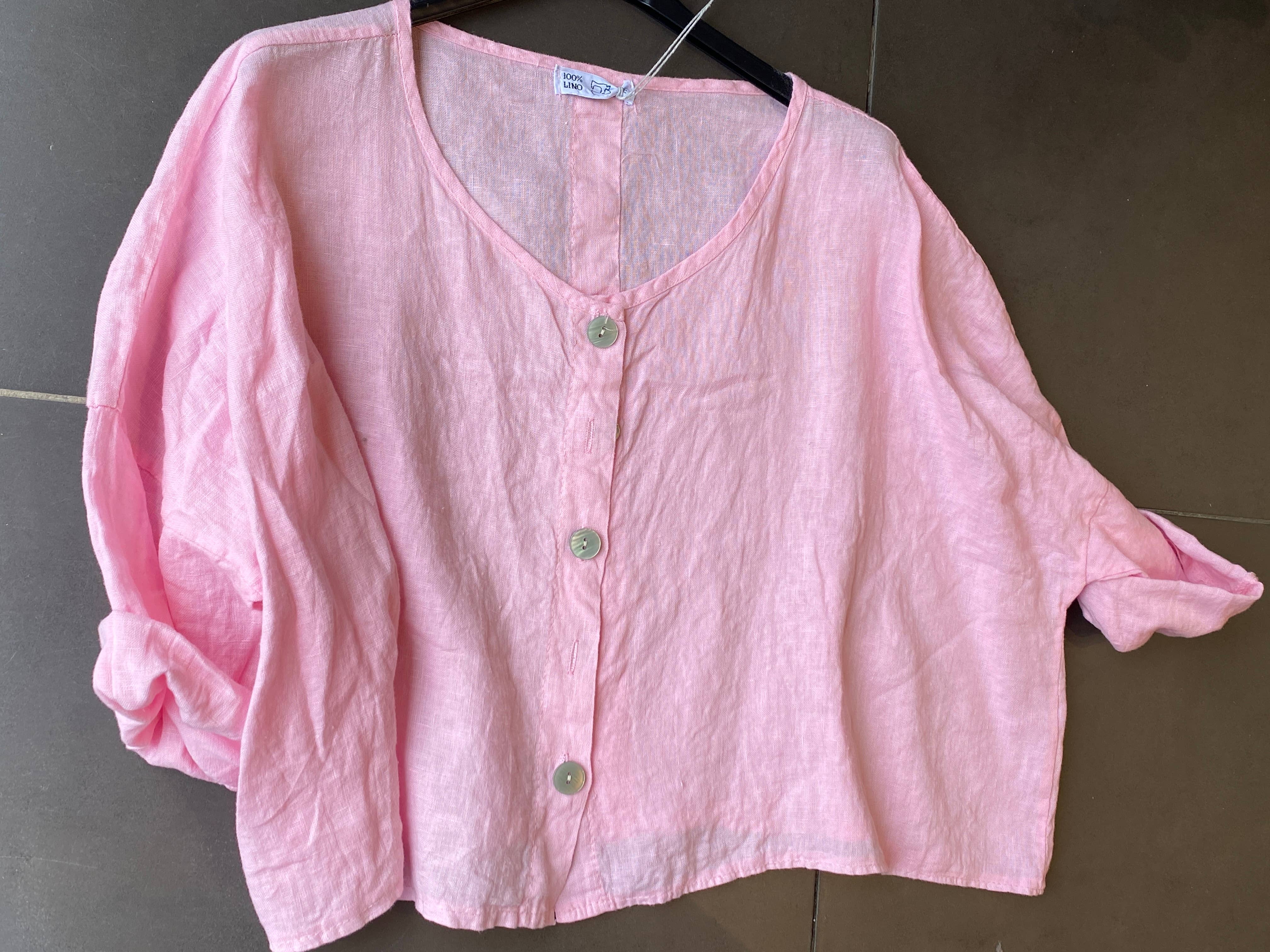 la maison des fibres naturelles - Wholesale Jacket - Women's - 3/4 sleeve linen jacket 906 100% linen0