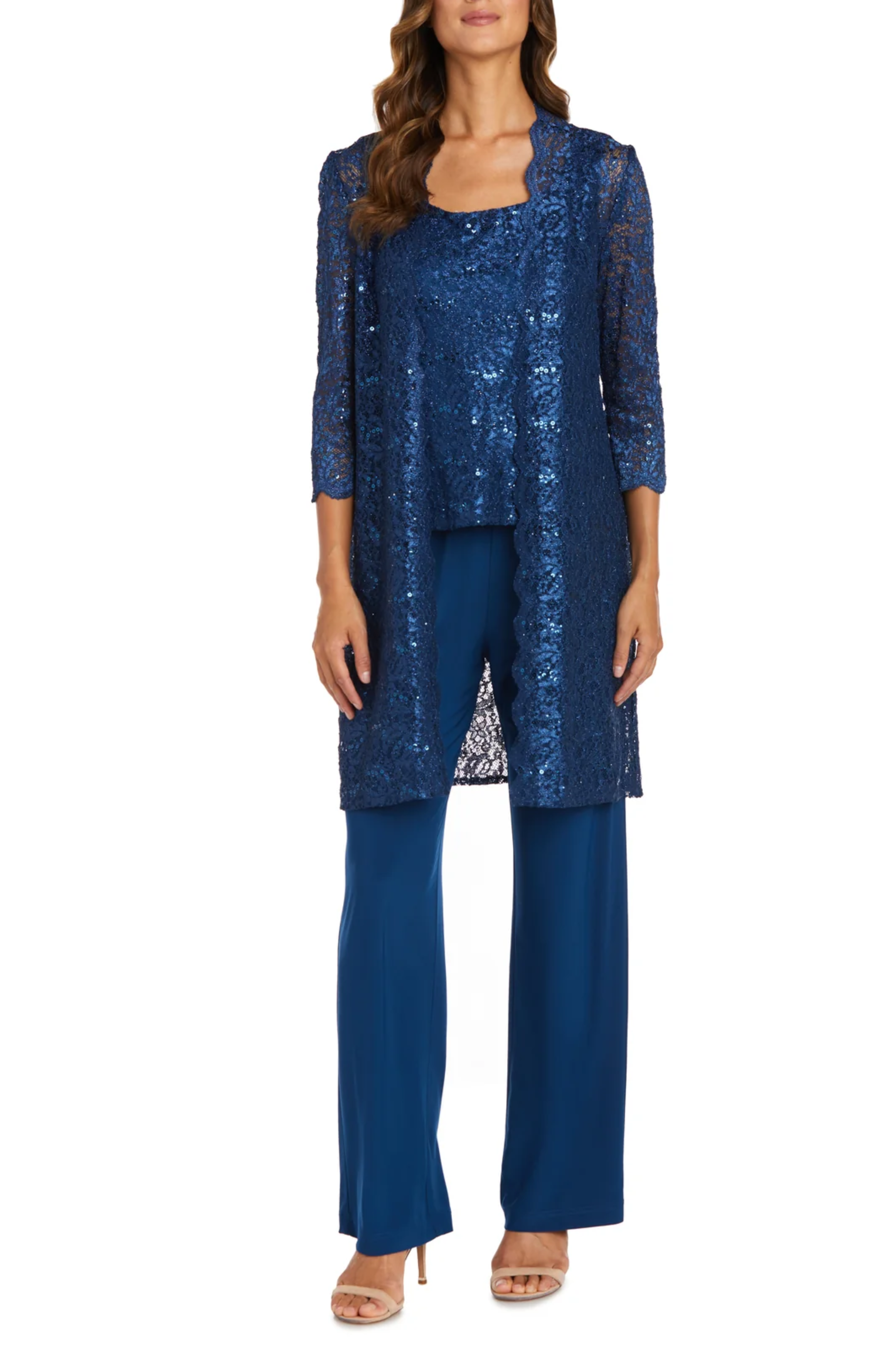 New Yorker's Apparel - Wholesale Top & Pant Set (NOT Loungewear) - Women's - RM Richards Lace 3/4 Sleeve 3-Piece Pants Set4