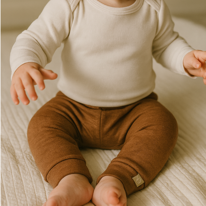 Standard byxor med uppvik ekologisk| kanel för wholesale på Faire3