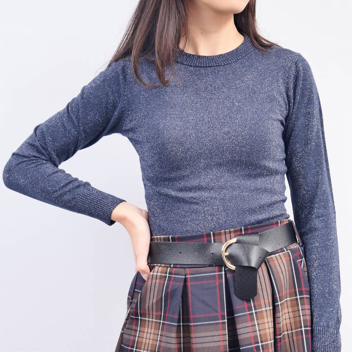 Black camel Plaid short skirt with belt TDM72824-3 for wholesale on Faire2
