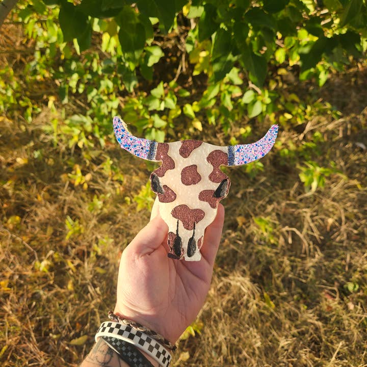 Buckin J Creations - Wholesale Car Freshener - Women's - Cow Print Cow Skull Car Air Freshener3