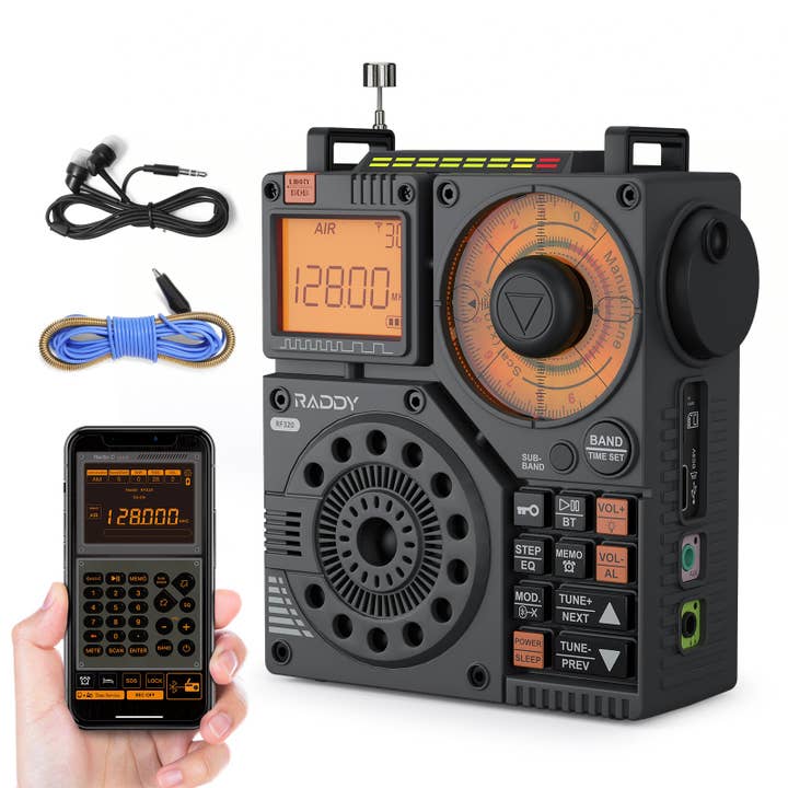 Radioddity - Wholesale Speakers - Raddy RF320 Shortwave Radio | FM/AM/SW/VHF/WB/AIR | Remote Control | Bluetooth 5.06