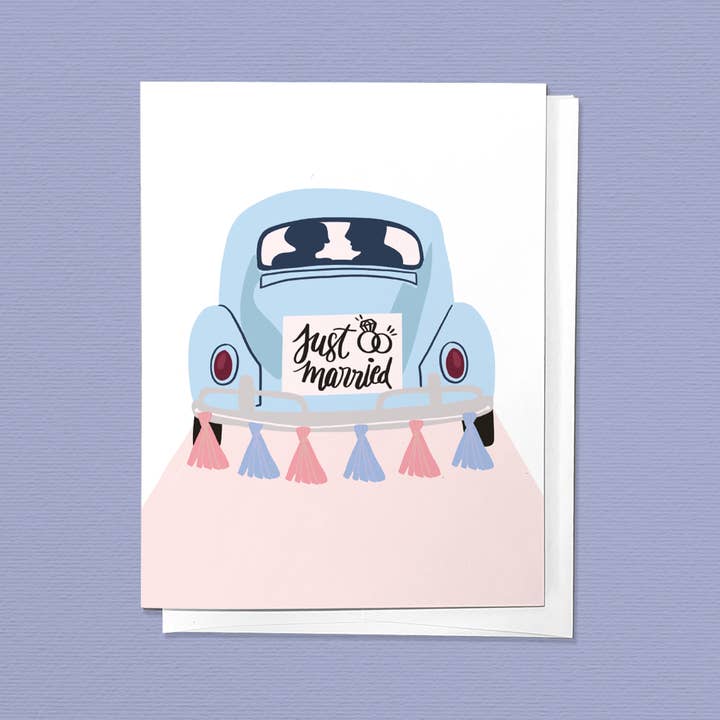Parcel Island - Wholesale Wedding Card - Newlywed Wedding Beetle, Car Congratulations Greeting Card3