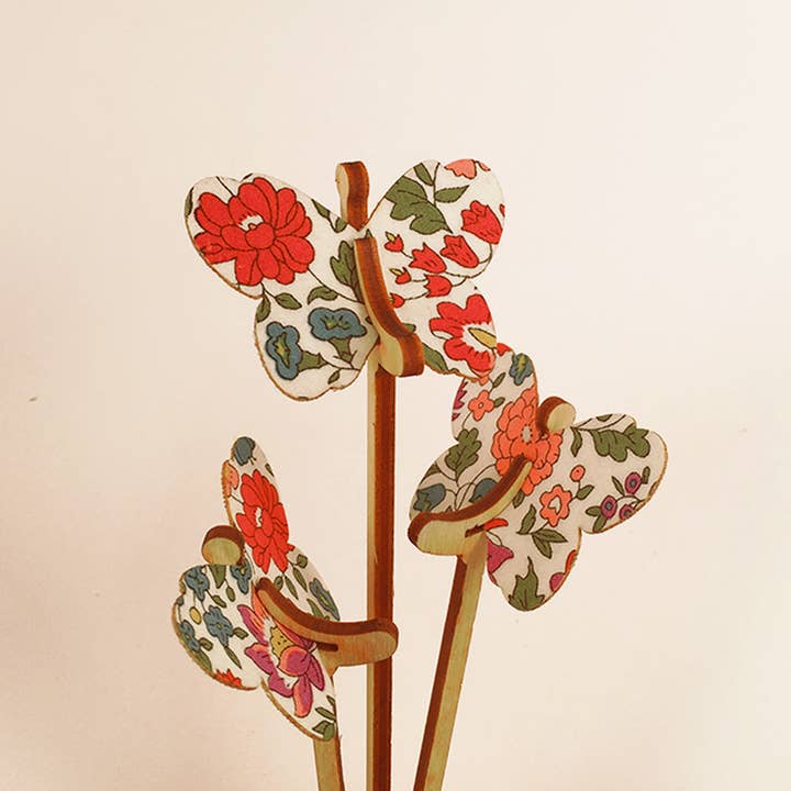 Eleanor Moss Studio - Wholesale Cake/Cupcake Topper - Butterflies Danjo Liberty of London Set of 3 Cake Topper