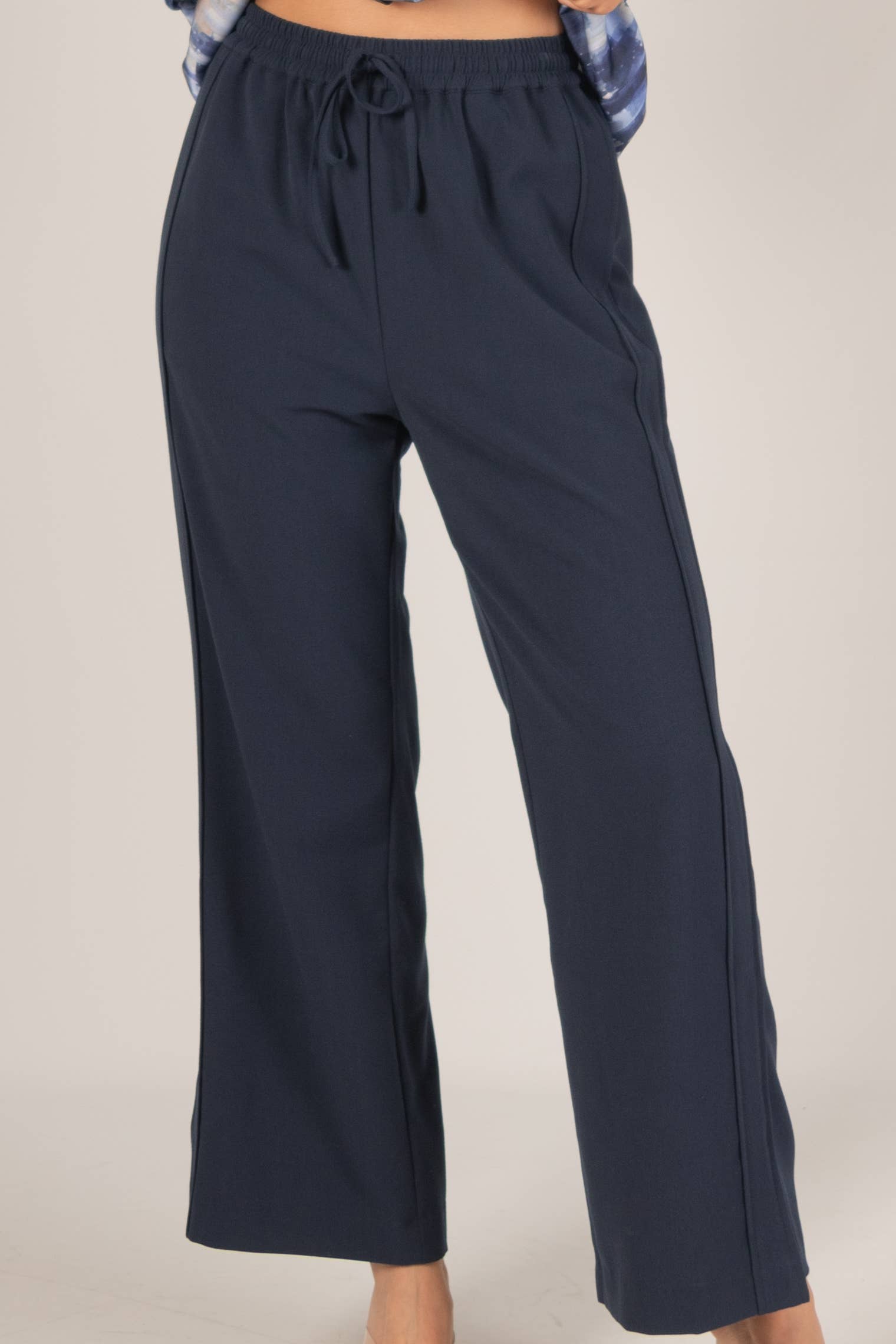 Before You Collection - Wholesale Pants - Women's - Woven Wide Leg Elastic Waist Side Slit Pants16