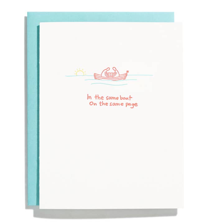 Mesmo Barco, Mesma Página - Cartão de Saudação Tipografia por atacado de Shorthand Press