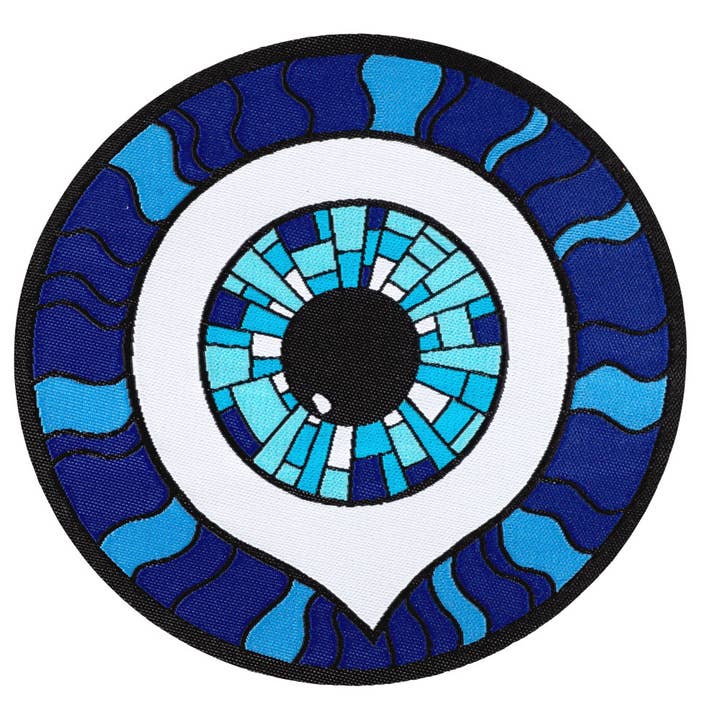 Stained Glass Evil Eye Embroidered Patch for wholesale by Benjamin International