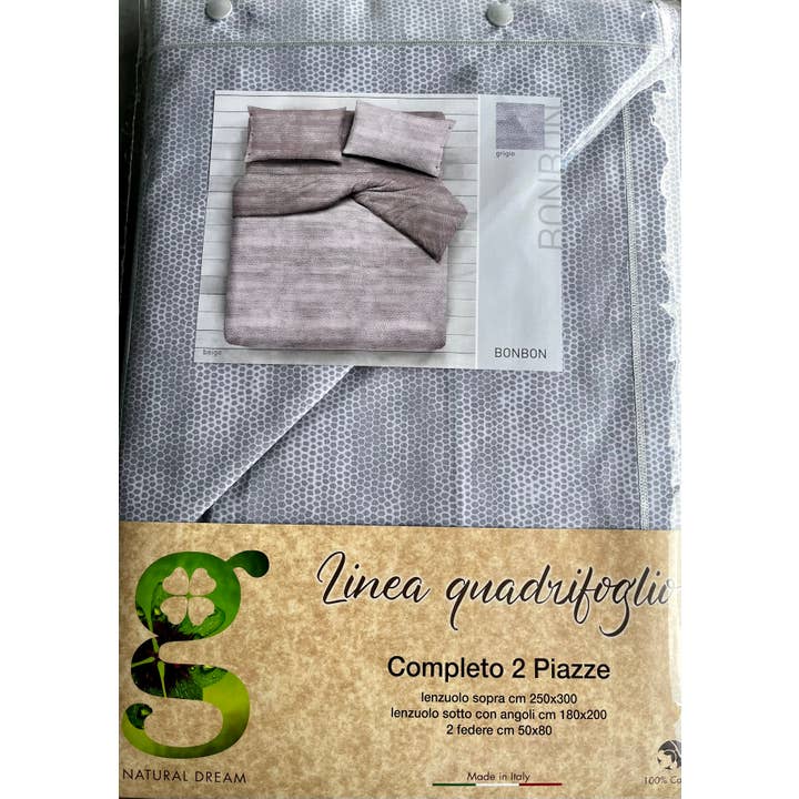 100% Cotton Dis.bonbon Grey Full Bed Sheet for wholesale by PEZZOLI GIOVANNI CARLO INGROSSO