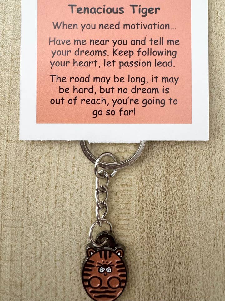 Tenacious Tiger Keychain for wholesale by Little Joys