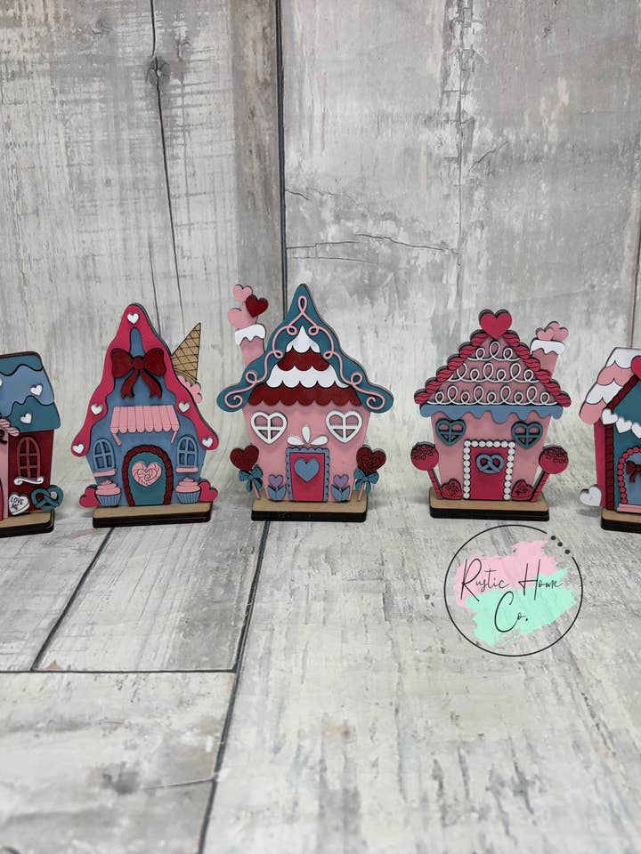 Kit de manualidades de casas de caramelos de San Valentín DIY para venta al por mayor de Rustic Home Co LLC