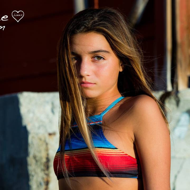 Chance Loves - Wholesale Two Piece Swimsuit - Kids - Girls Tween | TWO-PIECE | Striped Swimsuit | Halter Style10