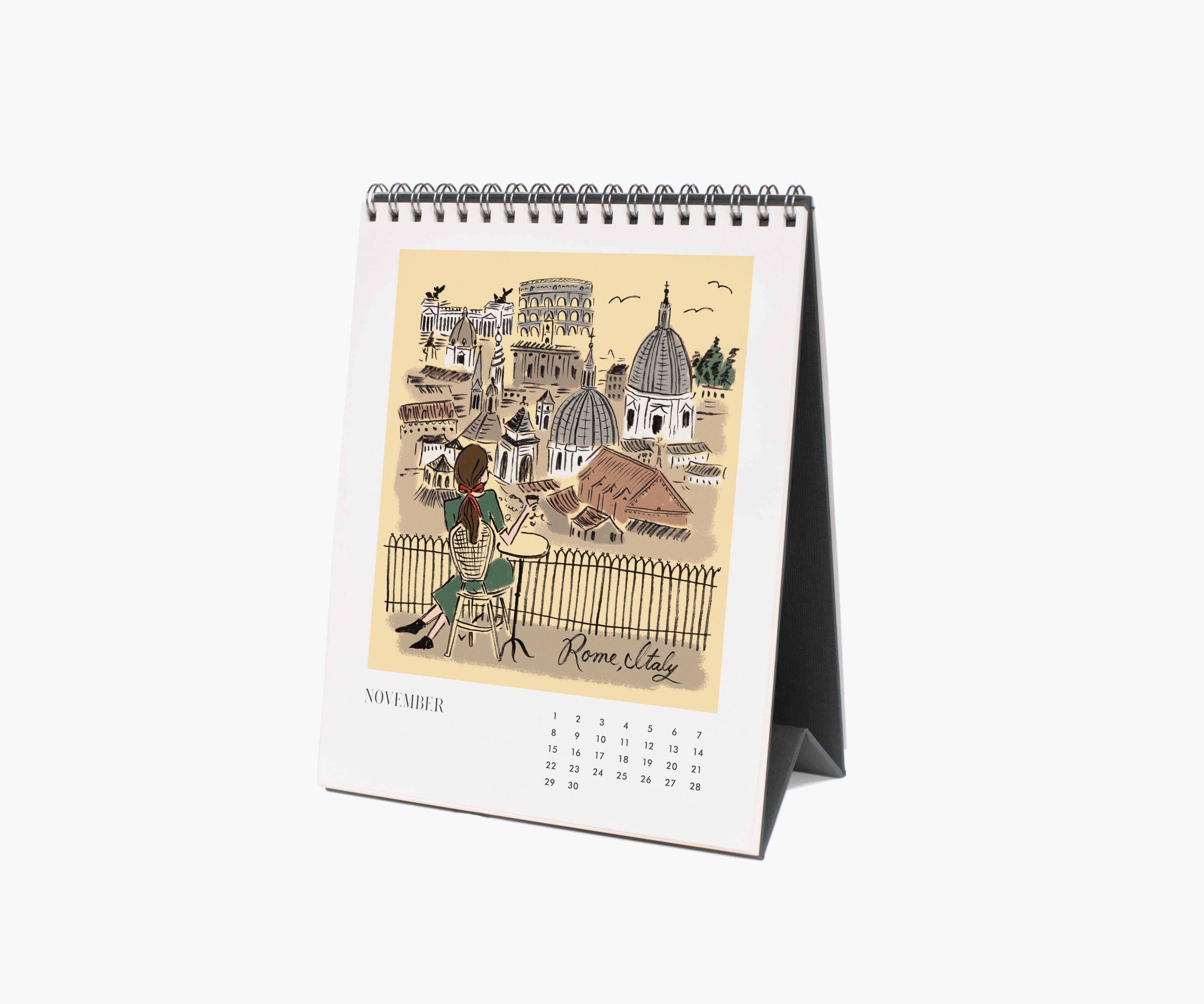 Rifle Paper Co. - Wholesale Calendar - 2026 Travel Sketchbook Desk Calendar11