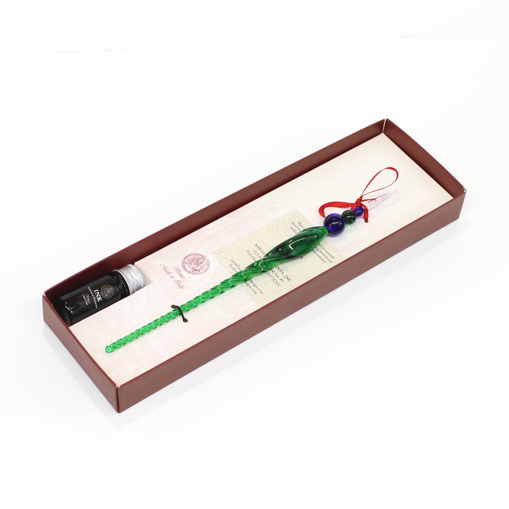 San Lorenzo Design - Vente Stylos - Stylo en verre torsadé de Murano, instrument d'écriture classique5