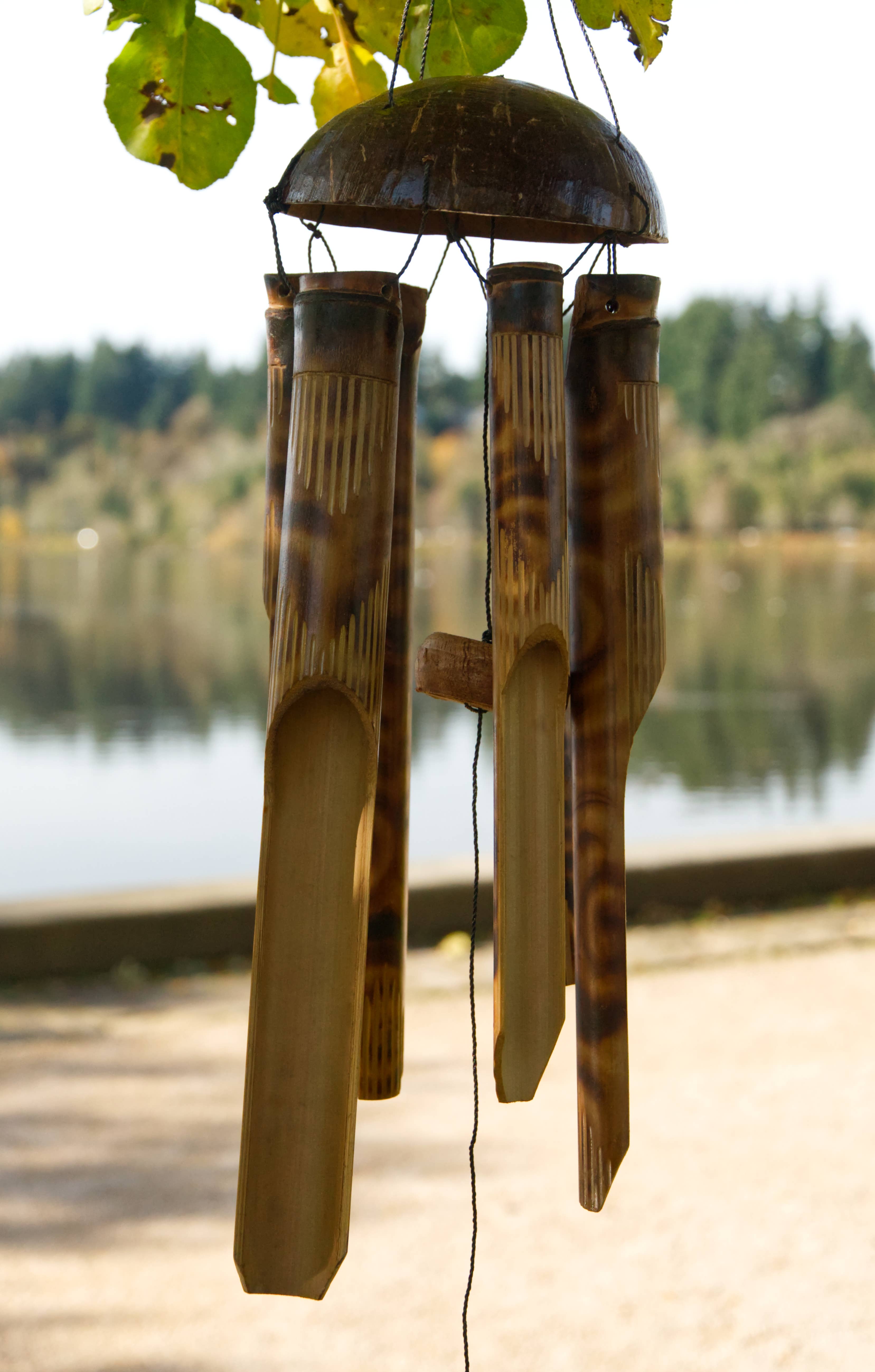 Cohasset Gifts - Wholesale Wind Chime - Lg Burnt Simple Bamboo Wind Chime3