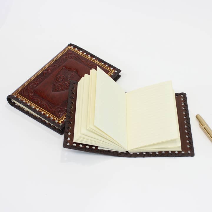 San Lorenzo Design - Wholesale Notebook - Stamped Leather Notebooks, Refillable Lined Pages, Italian