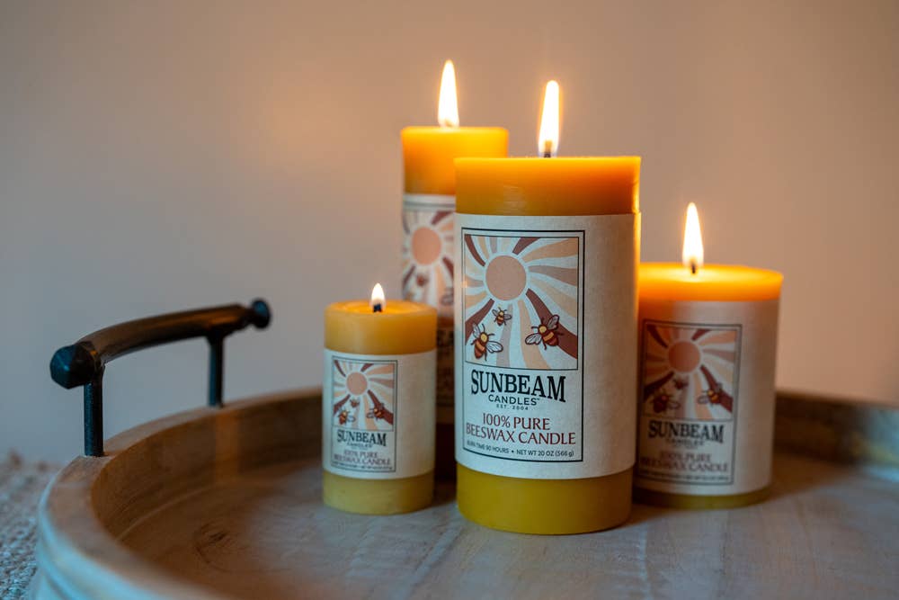Sunbeam Candles, Inc - Wholesale Pillar Candle - Beeswax Smooth Pillars - Natural5