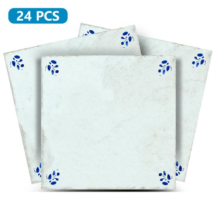 Delft Vintage Självhäftande Kakelklistermärken delft eldstadsomgivning Kökets Kakeltrender - D39 för wholesale av Mi Alma LLC