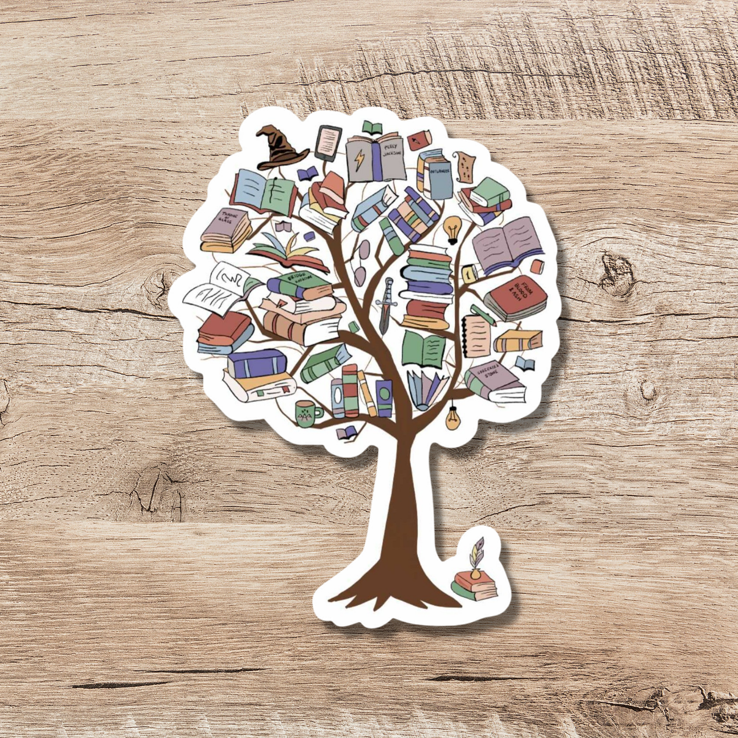 Kingdom of Threads – wholesale Sticker – Fantasy Book Tree Sticker, 3-inch4