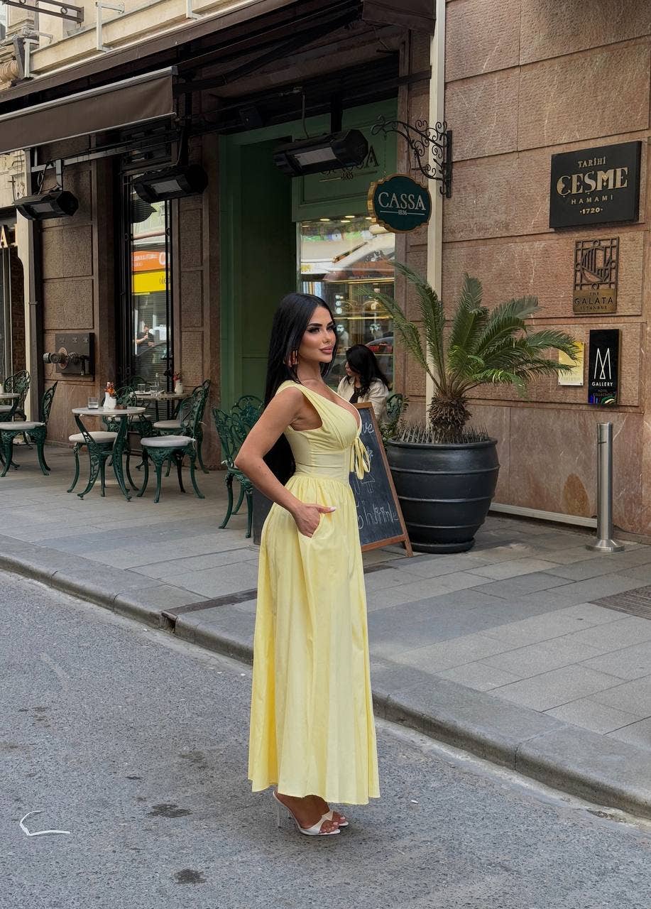 Standpoint Top – Vestido - Mulher por atacado – Vestido Riviera Maxi – Corpete – Laço Frontal – 120117