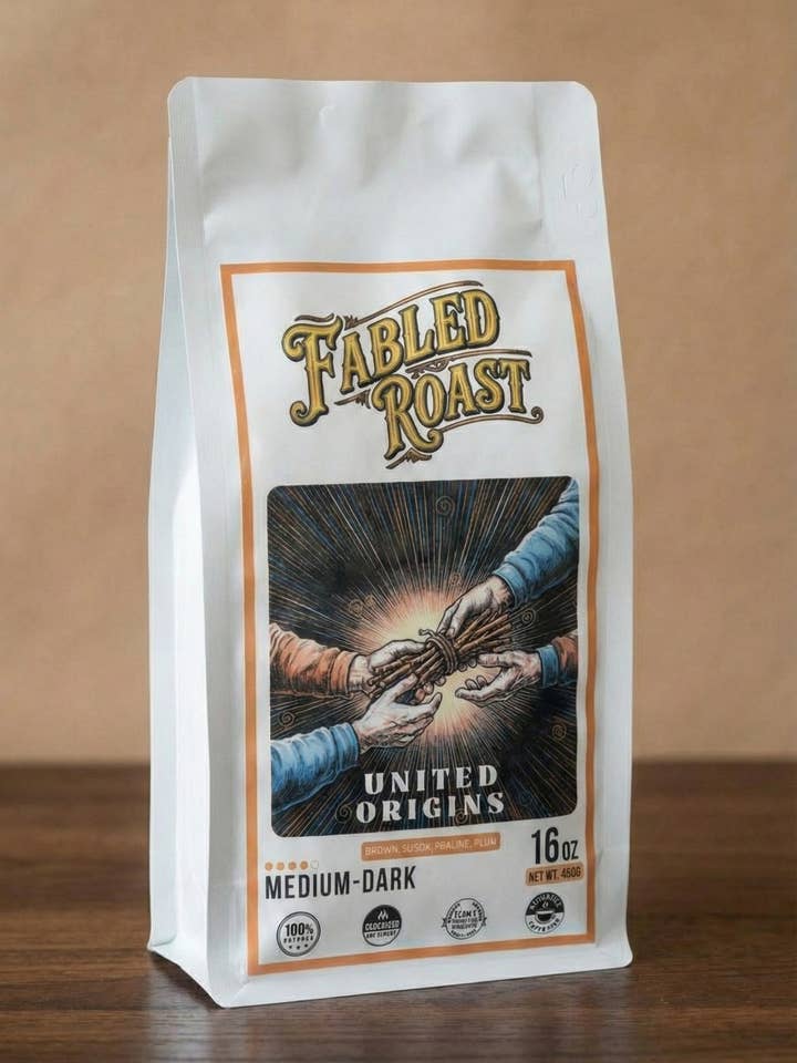 United Origins | Medium-Dark Roast Flavored Coffee Blend for wholesale by Fabled Roast
