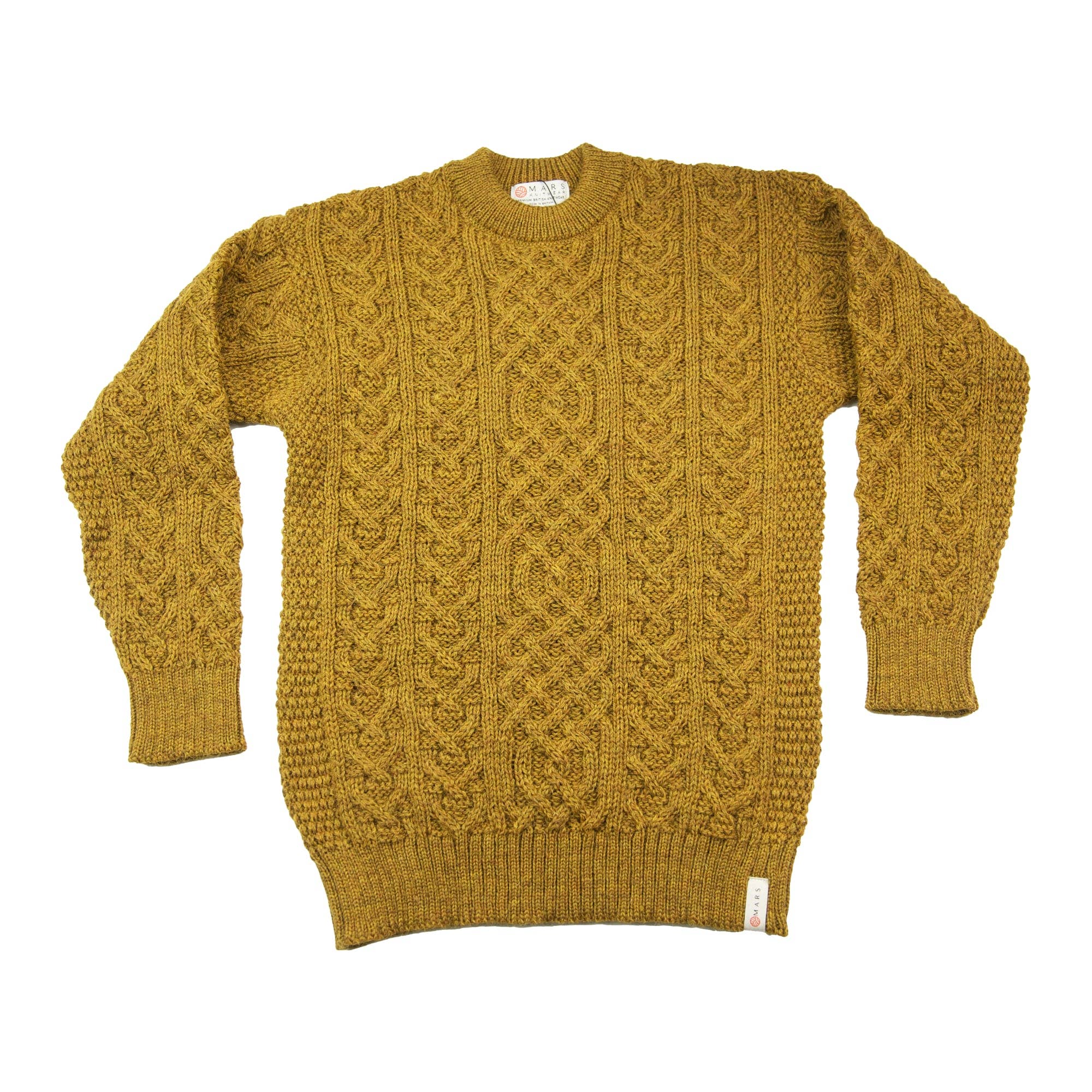Mars Knitwear - Wholesale Pullover-trui - Uniseks - Britse wollen Aran kabeltrui - Harvest