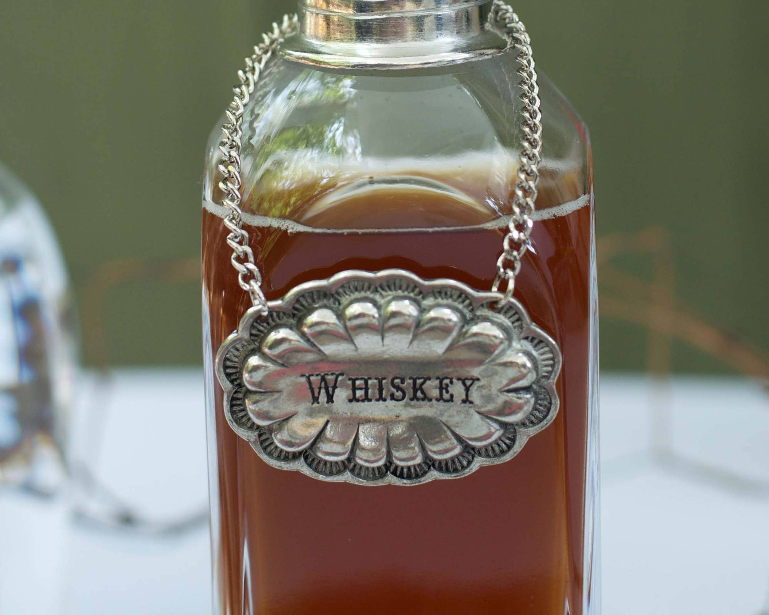 Vagabond House - Wholesale Decanter - Pewter Western Decanter Tags9