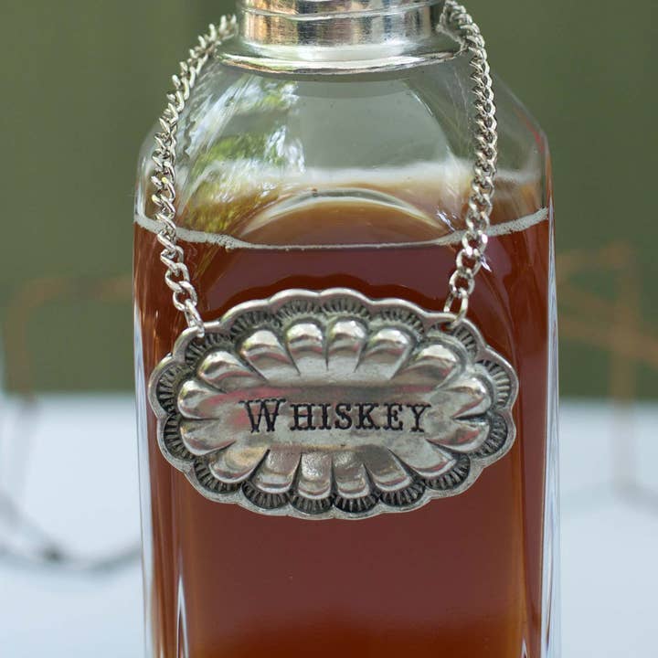 Vagabond House - Wholesale Decanter - Pewter Western Decanter Tags9