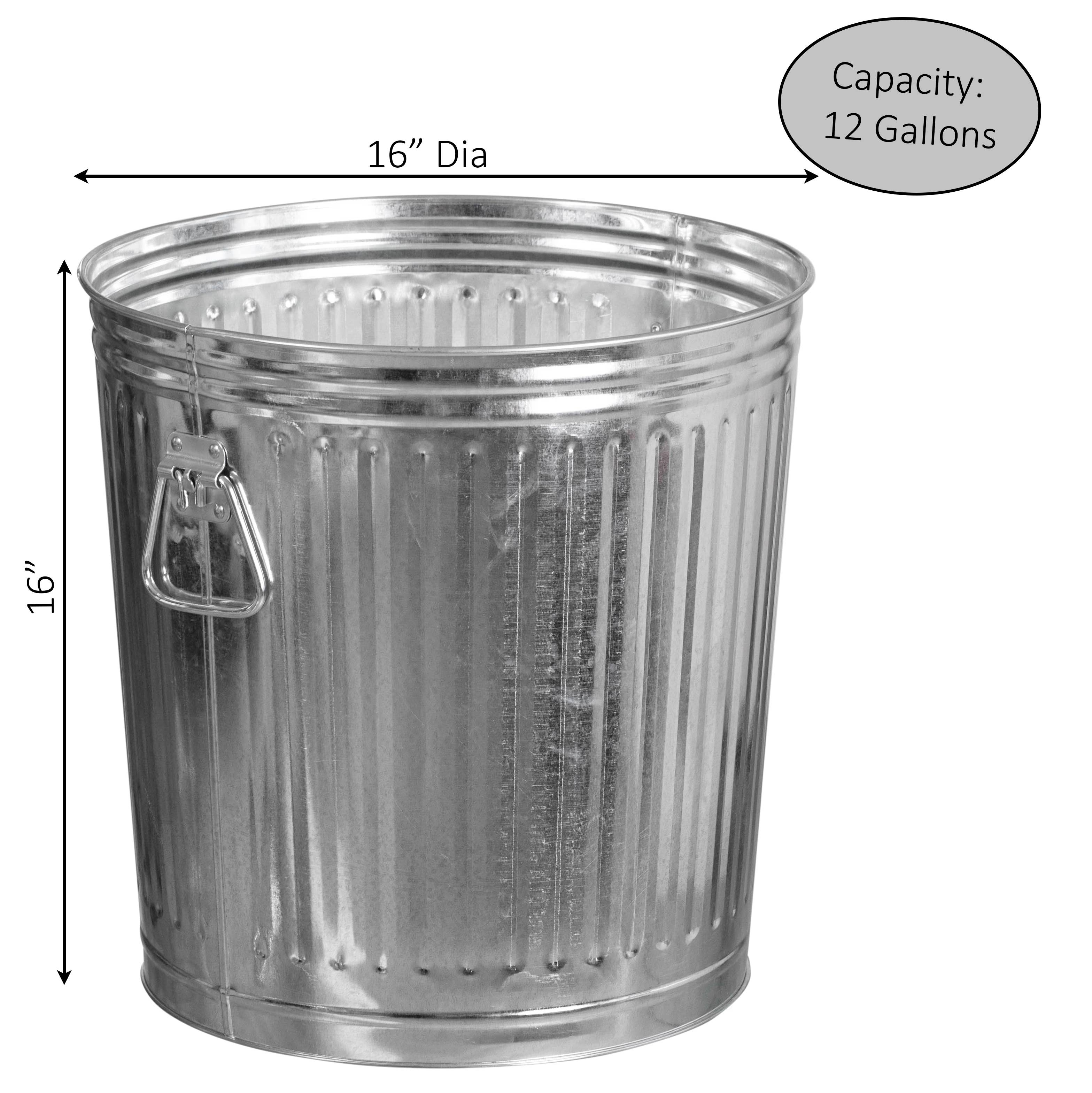 Quickway Imports - Wholesale Trashcan/Trash Bin - Gardenised Round Galvanized Steel, Trash Can with Lid10