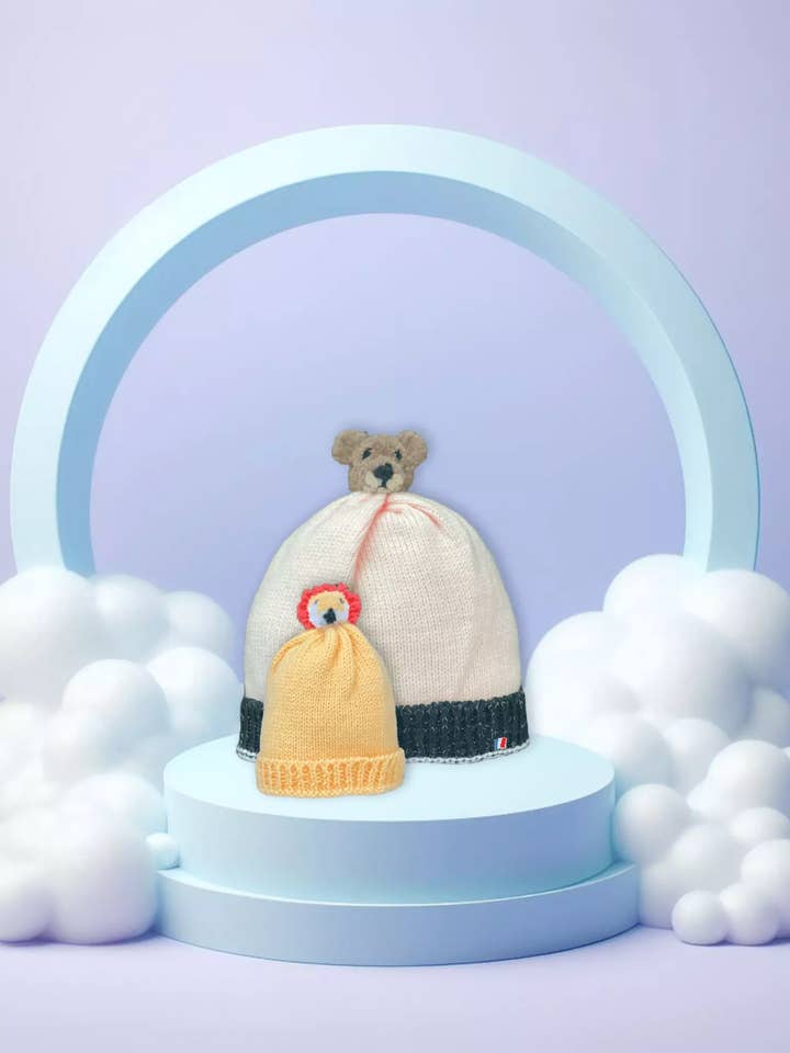 Gorro de nascimento infantil "Os amigos animais" feito à mão por atacado de Modani Paris