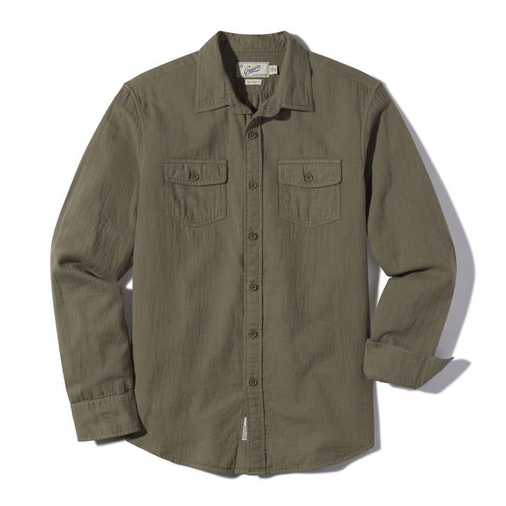 Chemise Double Tissu Légère Brando - Olive Militaire pour la vente par Grayers
