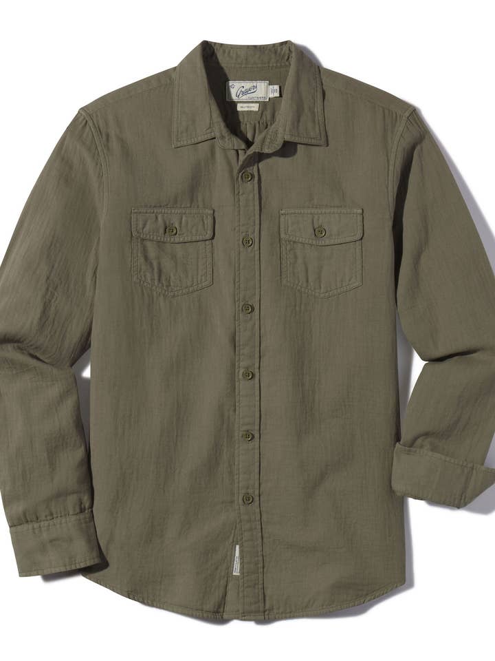 Brando Leichtes Doppelgewebe-Hemd - Militär-Oliv für den Großhandel von Grayers