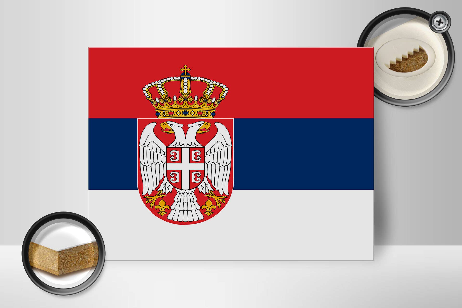 Femer - Wholesale Sign - Flag of Serbia wooden sign 40x30cm Flag of Serbia1