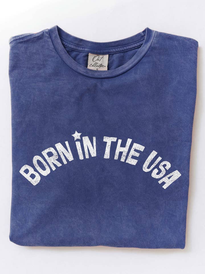 FÖDD I USA Mineraltvättad grafisk topp för wholesale av OAT COLLECTIVE