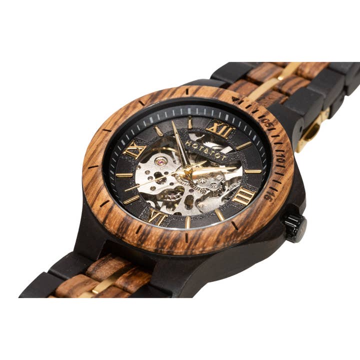 HOT&TOT - Wholesale Wrist Watch - Men's - GOLD MOTUS | Wood watch for men | Automatic | Gold4