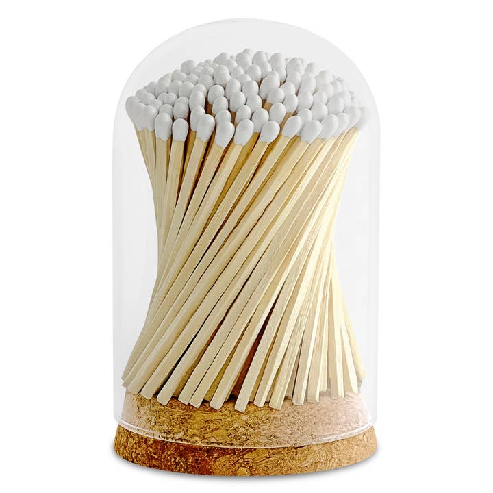 Thankful Greetings - Wholesale Matches - 4" Matches in Premium Glass Cloche - Color of Your Choice2