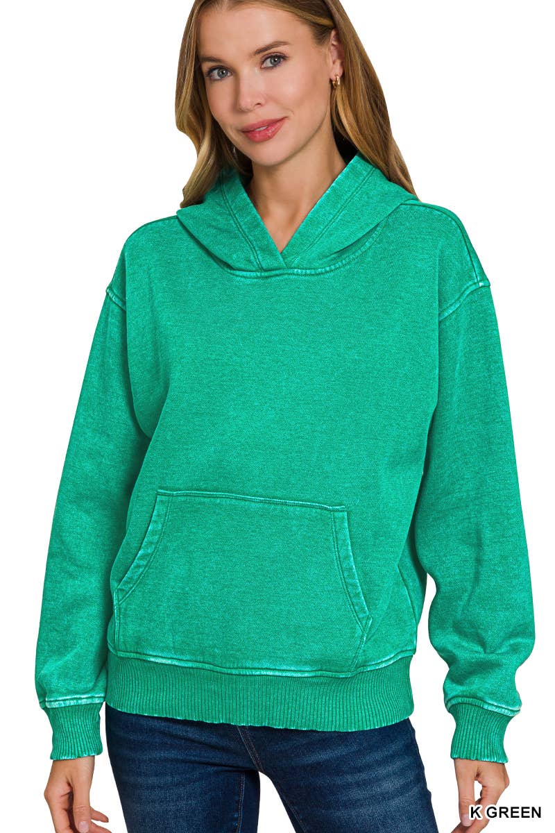 42POPS - Wholesale Hoodie – Women's - ',,,.._ Fleece Acid Wash Kangaroo Pocket Hoodie20