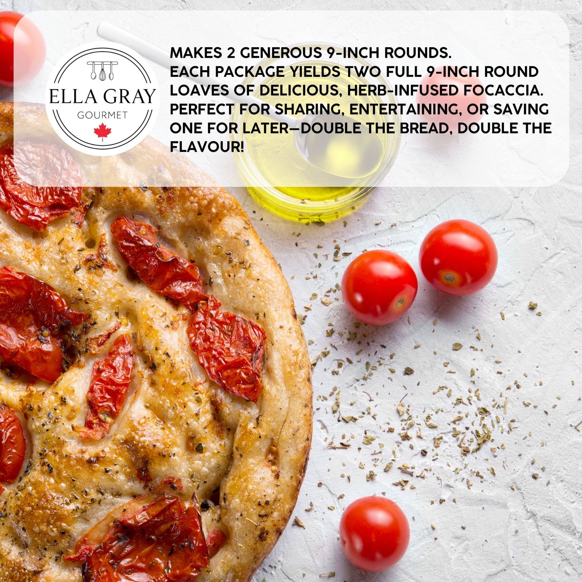 Ella Gray Gourmet - Vente Mélange pour pain - Mélange de focaccia à l'ail et au romarin4