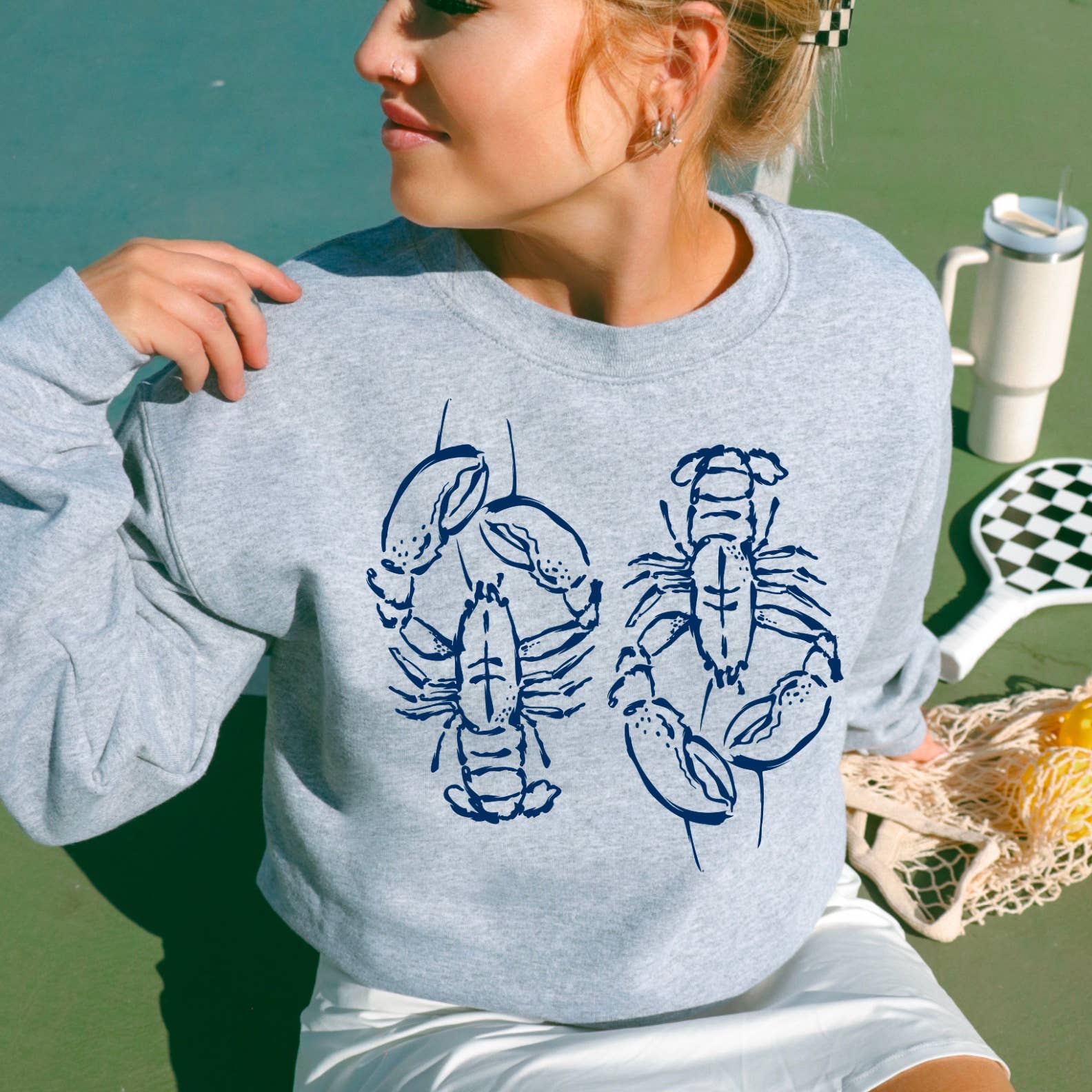 Shoppe SHC - Wholesale Graphic Sweatshirt - Women's - Coastal  Aesthetic | Summer 2025 Lobsters Sweatshirt   2