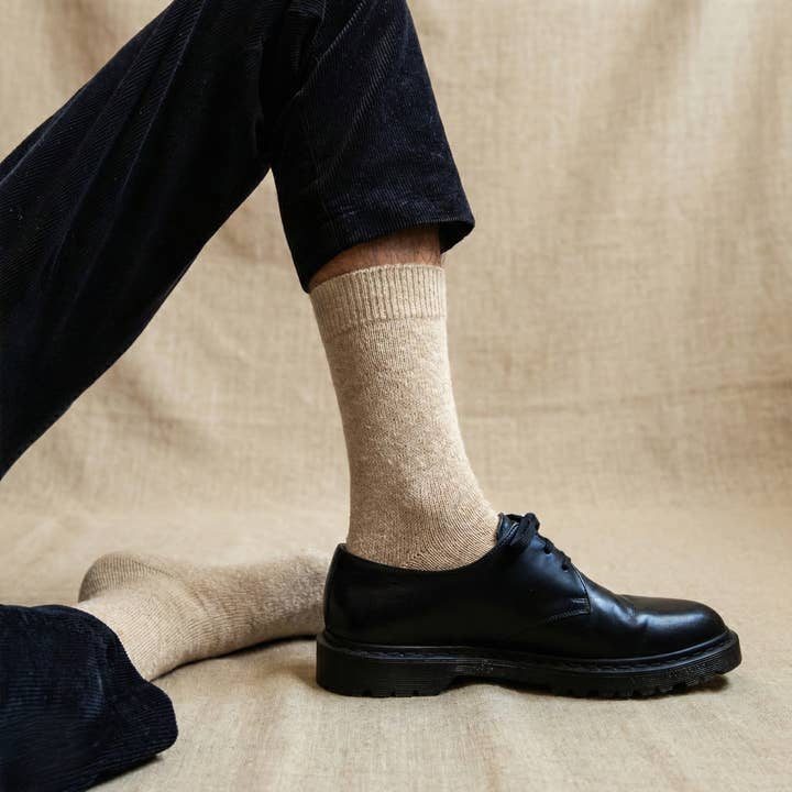 KLUE - Wholesale Socks – Women's - KLUE Merino Wool socks plain | Beige3