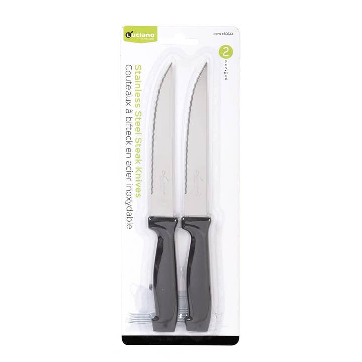 Ensemble de couteaux à steak en acier inoxydable Luciano 2 pièces 8,5" pour la vente par Luciano Gourmet