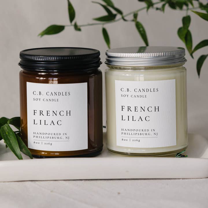 French Lilac Soy Candle for wholesale by C.B. Candles