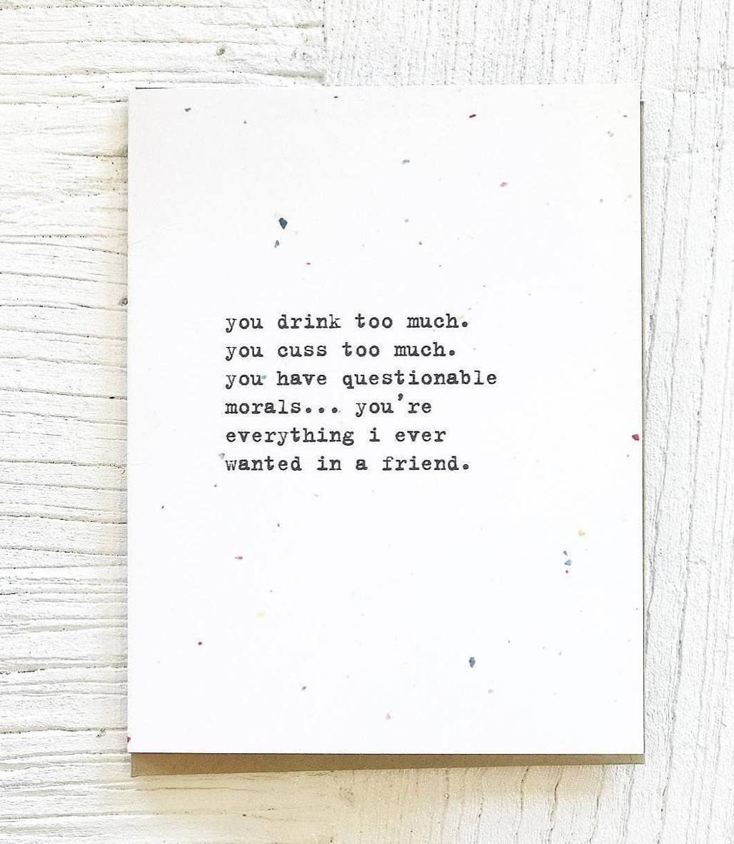 Skel & Co - Vendita all'ingrosso Biglietti di amicizia - Biglietto di auguri Cuss Funny Friendship1