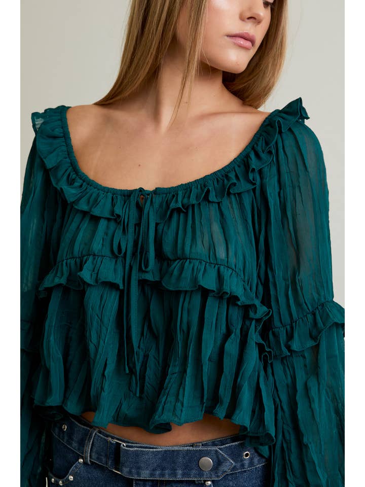 LE LIS - Vente Chemisier – femme - CHEMISIER À ENCOLURE DÉGAGÉE ET VOLANTÉ29