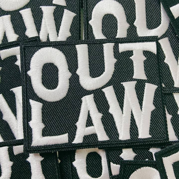 TEELUX - Wholesale Patch - 3" OUT LAW - Embroidered Hat Patch2