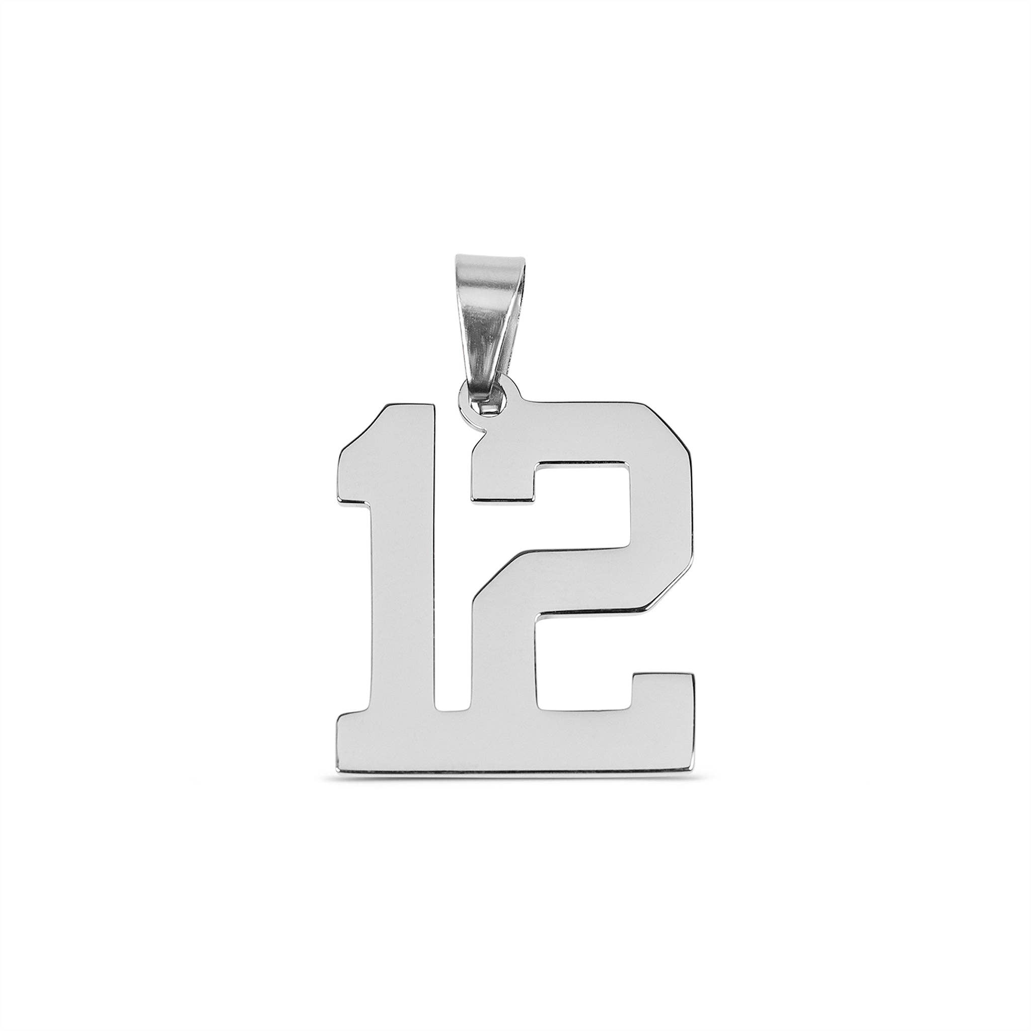 WJW - Wholesale Individual Charm/Pendant - Stainless Steel Sport Number Pendants12
