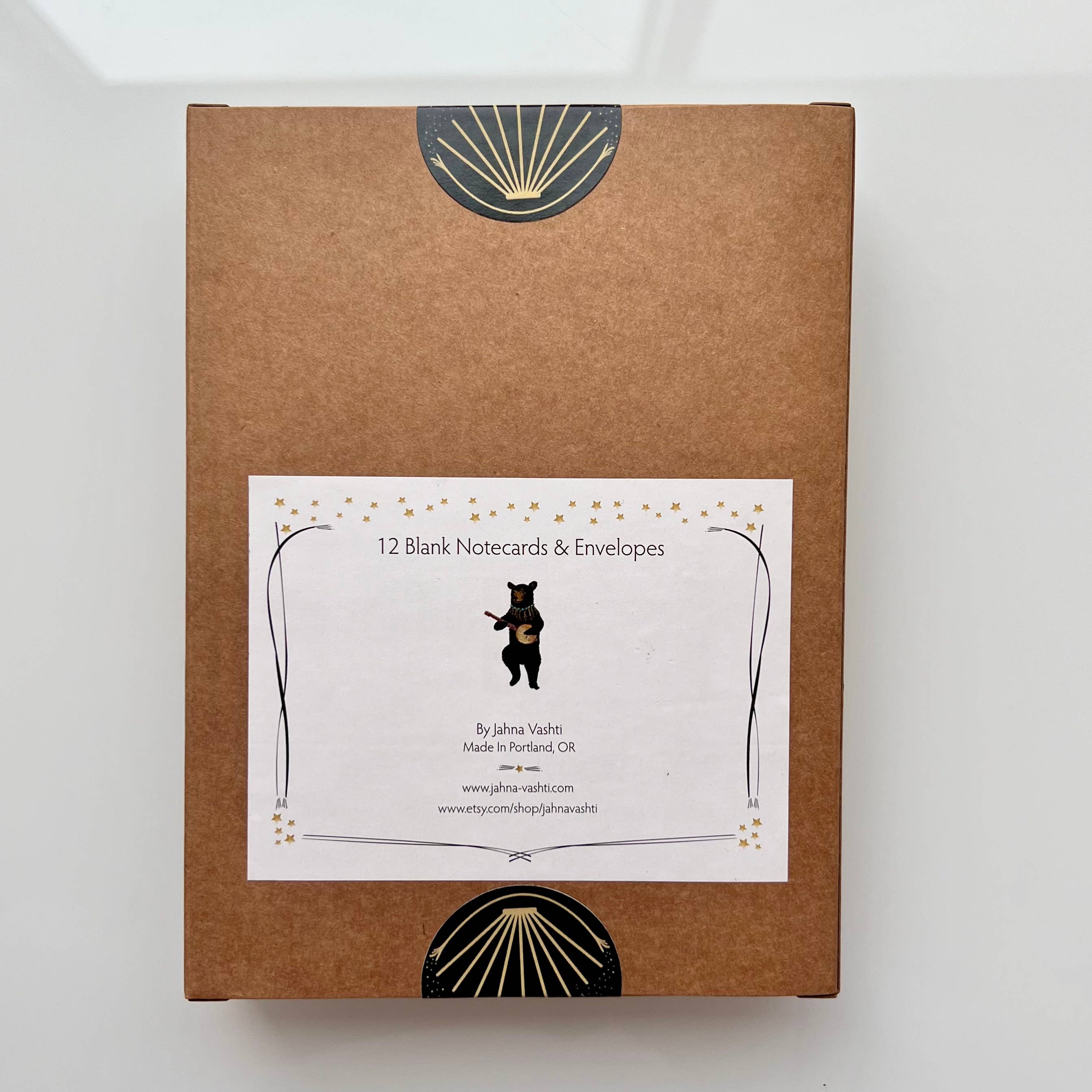 Jahna Vashti – wholesale Season’s Greetings card – "Miidnight Melodies" Boxed Holiday Cards / Sets of 6 or 12 3