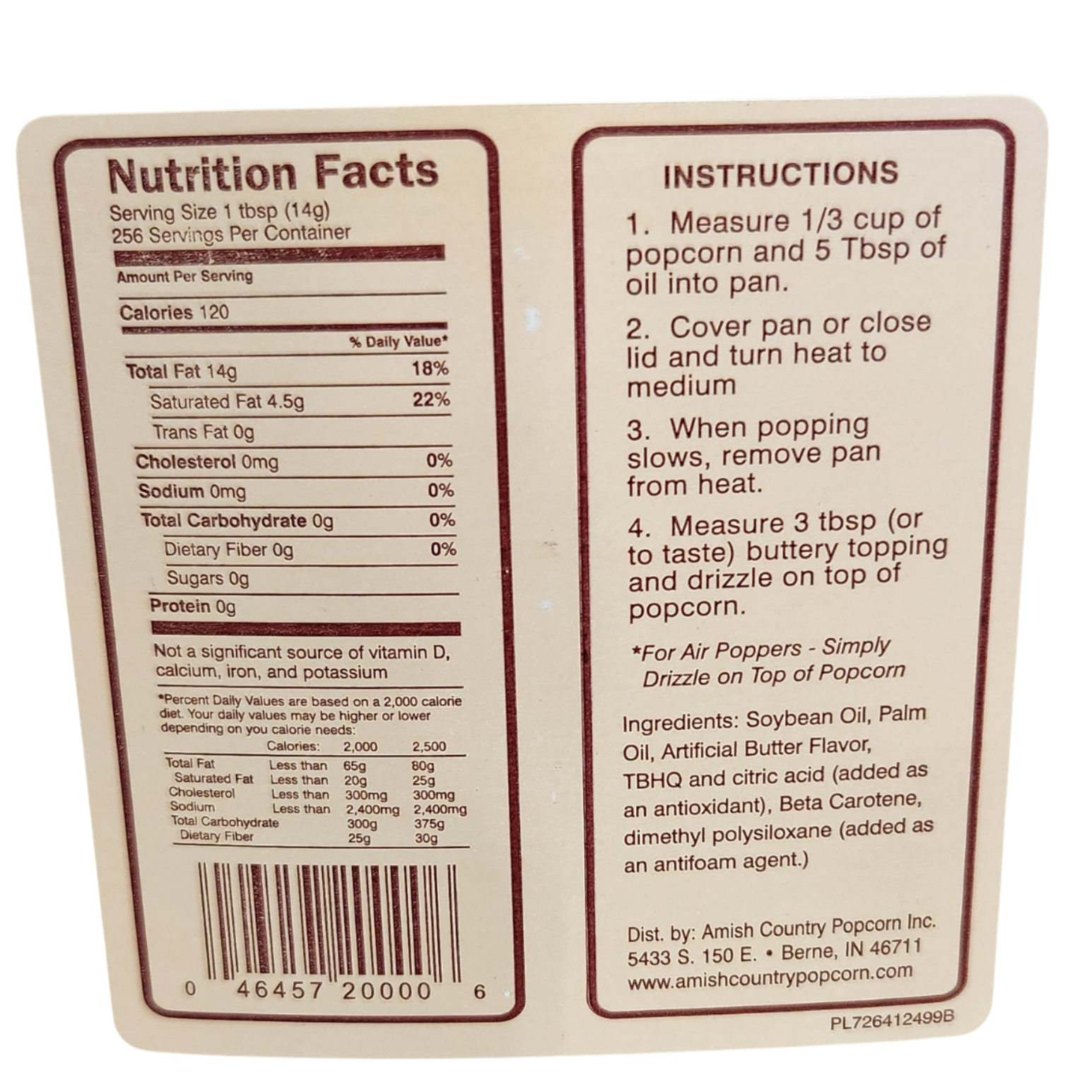 Amish Country Popcorn - Wholesale Popcorn - Gallon Jug of Buttery Topping3