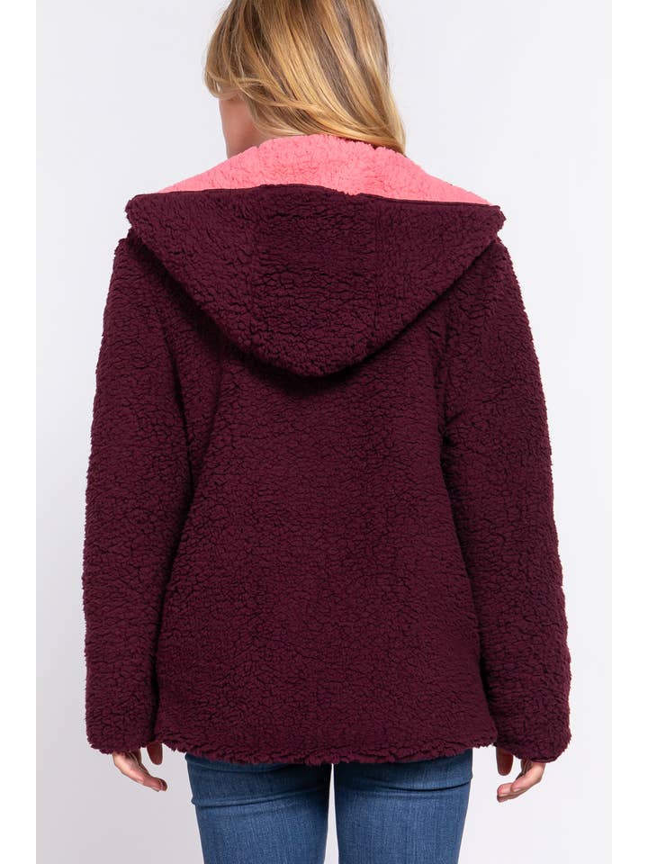 Active Basic | Active USA - Wholesale Fur/Faux Fur Coat - Women's - Long Sleeve Hoodie Faux-fur Reversible Jacket6