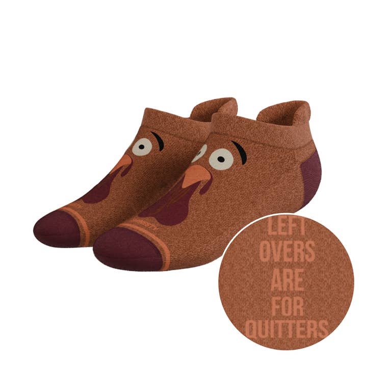The No Leftovers | Thanksgiving Turkey Heel Hammock™ Ankle Socks for wholesale by Shinesty, Inc