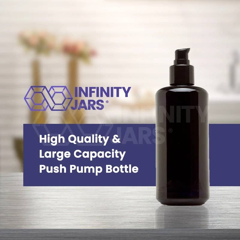 Infinity Jars – wholesale Essential oil holder – 200 ml Glass Push Pump Bottle3